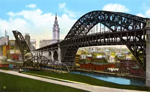 Cleveland, Ohio, USA - High Level Bridge looking East Cleveland, Ohio, USA - High Level Bridge looking East
