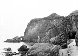 Irish Coastal Landmarks Prints: Cliffs and Arch, Cushendun