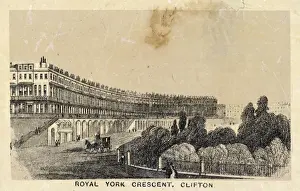 Clifton Bristol Print 1850 - Royal York Crescent Mansion Houses