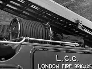 Vintage Fire Engines Prints: Close-up of LFB fire engine