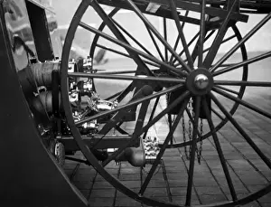 London Fire Brigade Equipment Prints: Close-up of wheels on LFB fire engine