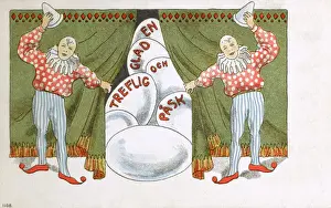 Stage Entertainment History Prints: Two clowns and a cascade of Easter Eggs