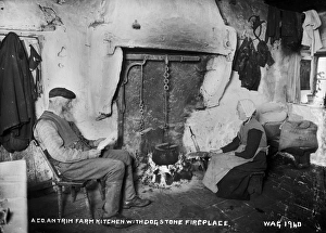 A Co. Antrim Farm Kitchen With Dog Stone Fireplace A Co. Antrim Farm Kitchen With Dog Stone Fireplace