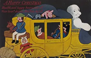 Historical Christmas Customs Prints: Coachload of Presents