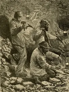 Vintage Coal Mining Pictures Prints: Mining Coal