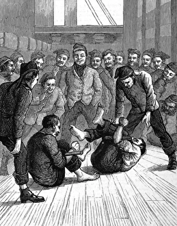 Cock Fighting on board a Troopship, 1876 Cock Fighting on board a Troopship, 1876
