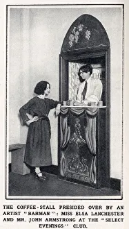 The coffee-stall presided over by an artist barman': Miss Elsa Lanchester The coffee-stall presided over by an artist barman': Miss Elsa Lanchester