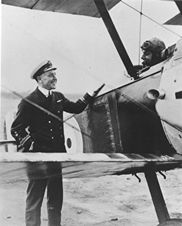 Collishaw, Raymond, chats to one of his RNAS Sopwith Ca Collishaw, Raymond, chats to one of his RNAS Sopwith Ca