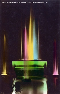 The colourful Illuminated Fountain, Bournemouth, Devon The colourful Illuminated Fountain, Bournemouth, Devon