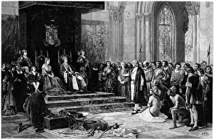 Columbus with Ferdinand and Isabella on his return Columbus with Ferdinand and Isabella on his return