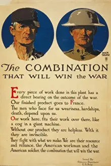 WWI Patriotic Posters Prints: The combination that will win the war