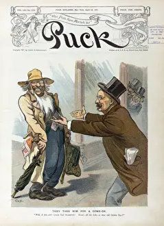 Puck Magazine Prints Online Prints: They take him for a come-on