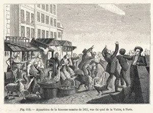 Comet of 1811 Print over Paris