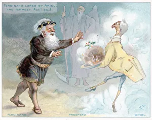 Comic Christmas card, scene from The Tempest Comic Christmas card, scene from The Tempest