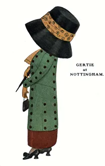 Comic Postcard - Hat theme - Gertie at Nottingham Comic Postcard - Hat theme - Gertie at Nottingham
