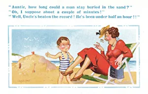 Comic postcard, Little boy at the seaside Comic postcard, Little boy at the seaside