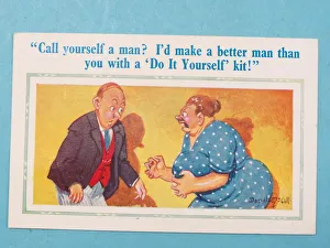 Comic postcard, Call yourself a man? Comic postcard, Call yourself a man?