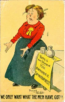 Comic postcard, Votes for Women satire - We only want what the men have got! Comic postcard, Votes for Women satire - We only want what the men have got!