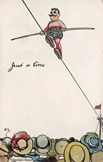 Circus Entertainment History Prints: Comic Tightrope Walker