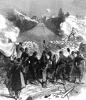 Print of Communards Attacked by Government Forces in Paris