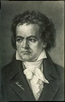 Prints of LUDWIG VAN BEETHOVEN German composer Portrait Ludwig Van Beethoven Prints: Ludwig Van Beethoven Print