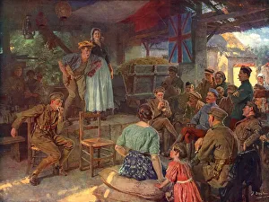 A Concert behind the Lines by Fortunino Matania A Concert behind the Lines by Fortunino Matania