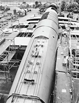 Prints of The second Concorde prototype (002) takes shape on the final assembly jig at Filton, Bristol, England, from where the Concorde 002 made its first flight on 9 April 1969. Date: 1969 Filton Prints: Concorde 002 Final Assembly Print, Filton, Bristol, England