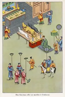 Historical Chinese Artwork Prints: Confucius Honoured