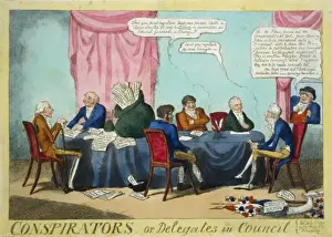 British Politics Cartoons Prints: Conspirators; or, delegates in council