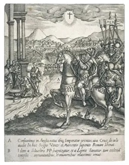 Constantine and Cross Print: Battle of Milvian Bridge
