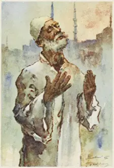 Historical Istanbul Images Prints: Constantinople - Dervish at prayer
