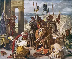 Prints of FOURTH CRUSADE : The Crusaders under Baudouin take Constantinople Siege And Fall Of Constantinople Prints: Constantinople Taken Print: Fourth Crusade