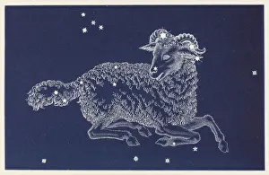 Prints of The Constellation Aries Aries Prints: Aries Constellation Print