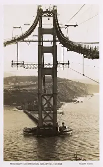 Golden Gate Bridge Construction Prints: Construction of the Golden Gate Bridge, San Francisco, USA