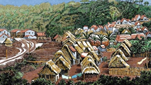 Construction of the Panama Canal. Workers camp in the Highla Construction of the Panama Canal. Workers camp in the Highla
