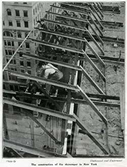 Construction of skyscraper, New York 1905 Construction of skyscraper, New York 1905