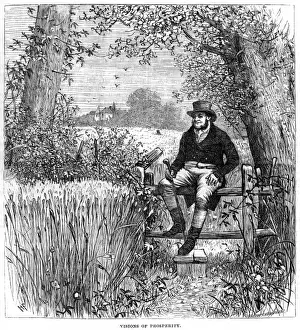 Britain Farming History Prints: Contented Farmer