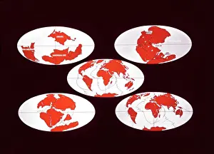 Geological Prints: Mary Evans Prints Online Continental Drift Print: 5 Diagrams