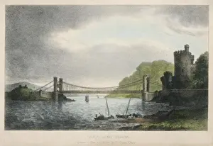 Suspension Bridge Design Prints: Conway Bridge / Wales