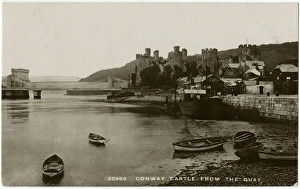 Conwy Castle and Suspension Bridge, Wales - from the Quay Conwy Castle and Suspension Bridge, Wales - from the Quay