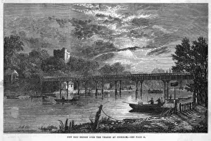 Cookham Bridge Print: A new iron bridge over the Thames in Berkshire
