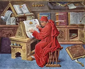 15th-Century Manuscript Print circa 1460