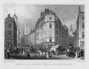 Cornhill Print: Royal Exchange and Lombard Street