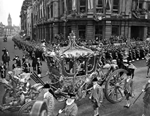 Coronation 1953, Queen Elizabeth II in golden State coach Coronation 1953, Queen Elizabeth II in golden State coach