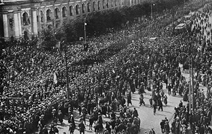 Cossacks and crowds during Revolution, Petrograd, Russia Cossacks and crowds during Revolution, Petrograd, Russia