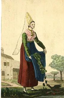 Costumes of Europe, Young Lady of Martin-Eglise near Dieppe Costumes of Europe, Young Lady of Martin-Eglise near Dieppe