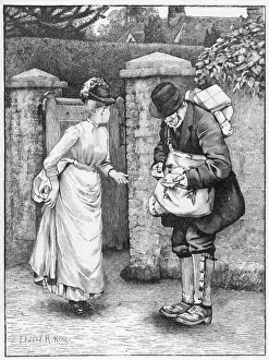 Country Postman Print: An English Country Scene