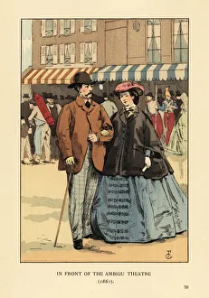 Couple in front of the Ambigu Theatre, 1857 Couple in front of the Ambigu Theatre, 1857
