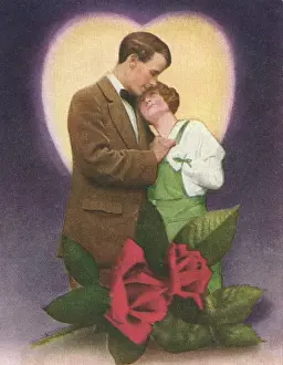 Valentine's Day Card Prints: A couple gaze longingly at each other
