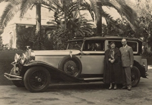 Couple and Hispano-Suiza H6B - Beaulieu-sur-Mer, France Couple and Hispano-Suiza H6B - Beaulieu-sur-Mer, France